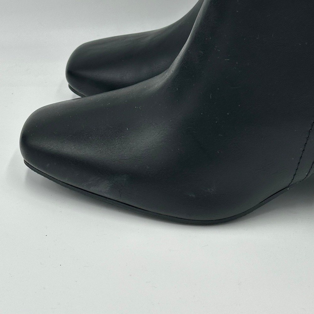 NWD Liz Claiborne Hemlock Black Faux Leather Block Heel Riding Boots Womens 6M - Picture 10 of 12